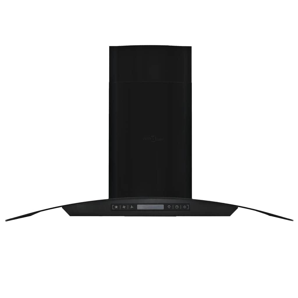 Wall Mounted Range Hood Stainless Steel 756 mÂ³/h 90 cm Black