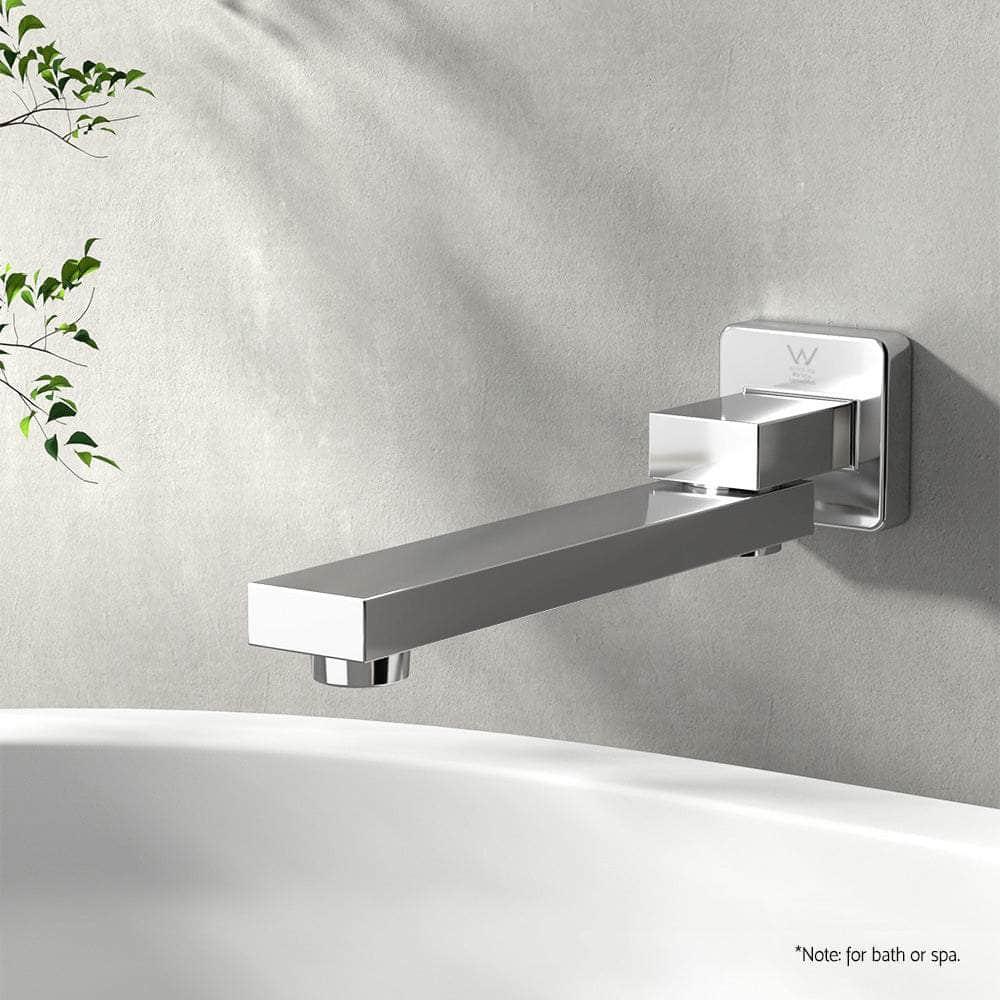 Wall Mounted Swivel Bath Spout: Sleek Black Water Outlet for Bathroom Tub