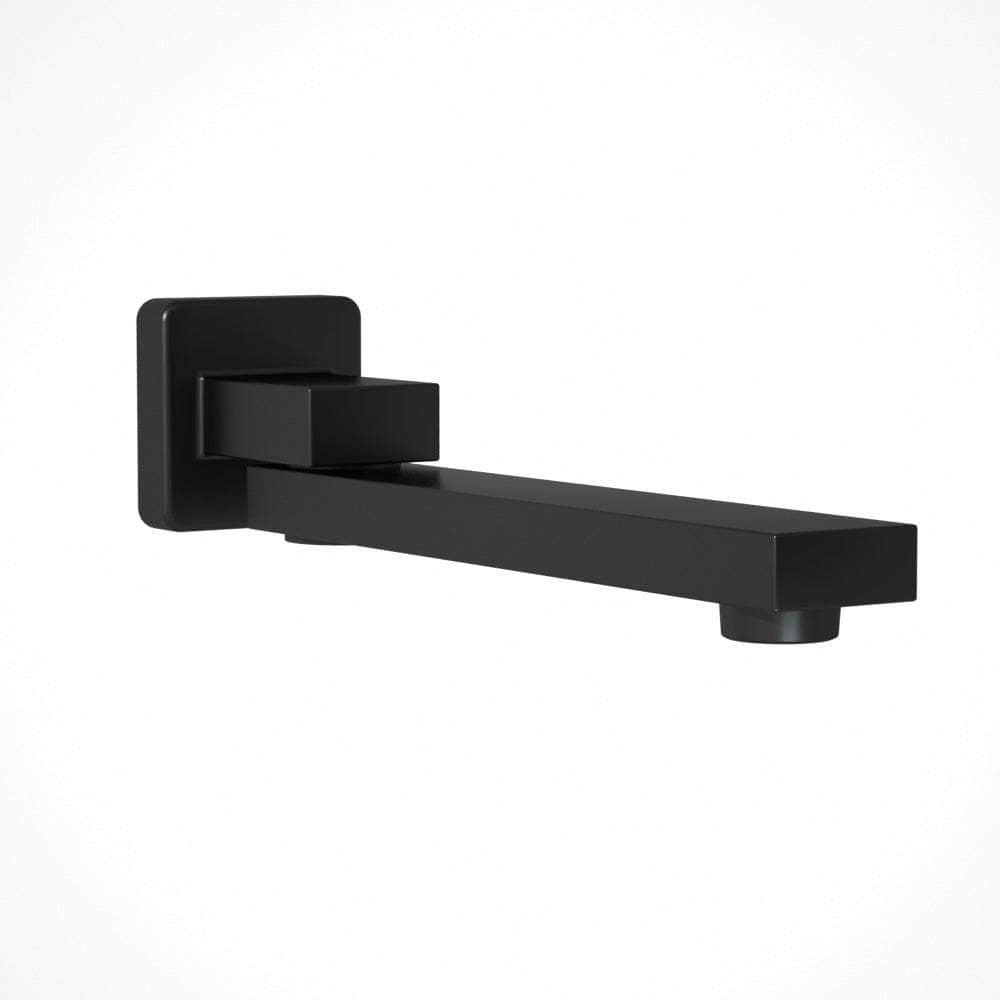 Wall Mounted Swivel Bath Spout: Sleek Black Water Outlet for Bathroom Tub