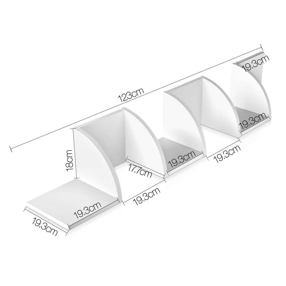 Wall Shelf Corner Floating 5-Tier White