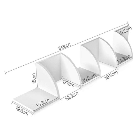 Wall Shelf Corner Floating 5-Tier White