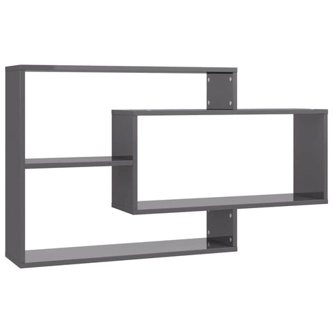 Wall Shelves High Gloss Grey Chipboard