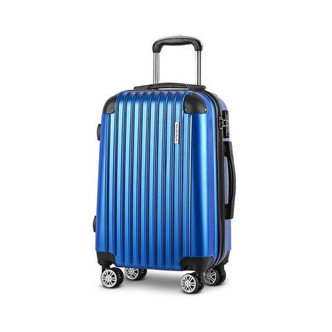 Wanderlite 28" 75cm Luggage Trolley Travel Suitcase Set Carry On Hard Case TSA Lock Lightweight Blue