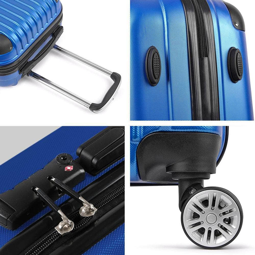 Wanderlite 28" 75cm Luggage Trolley Travel Suitcase Set Carry On Hard Case TSA Lock Lightweight Blue