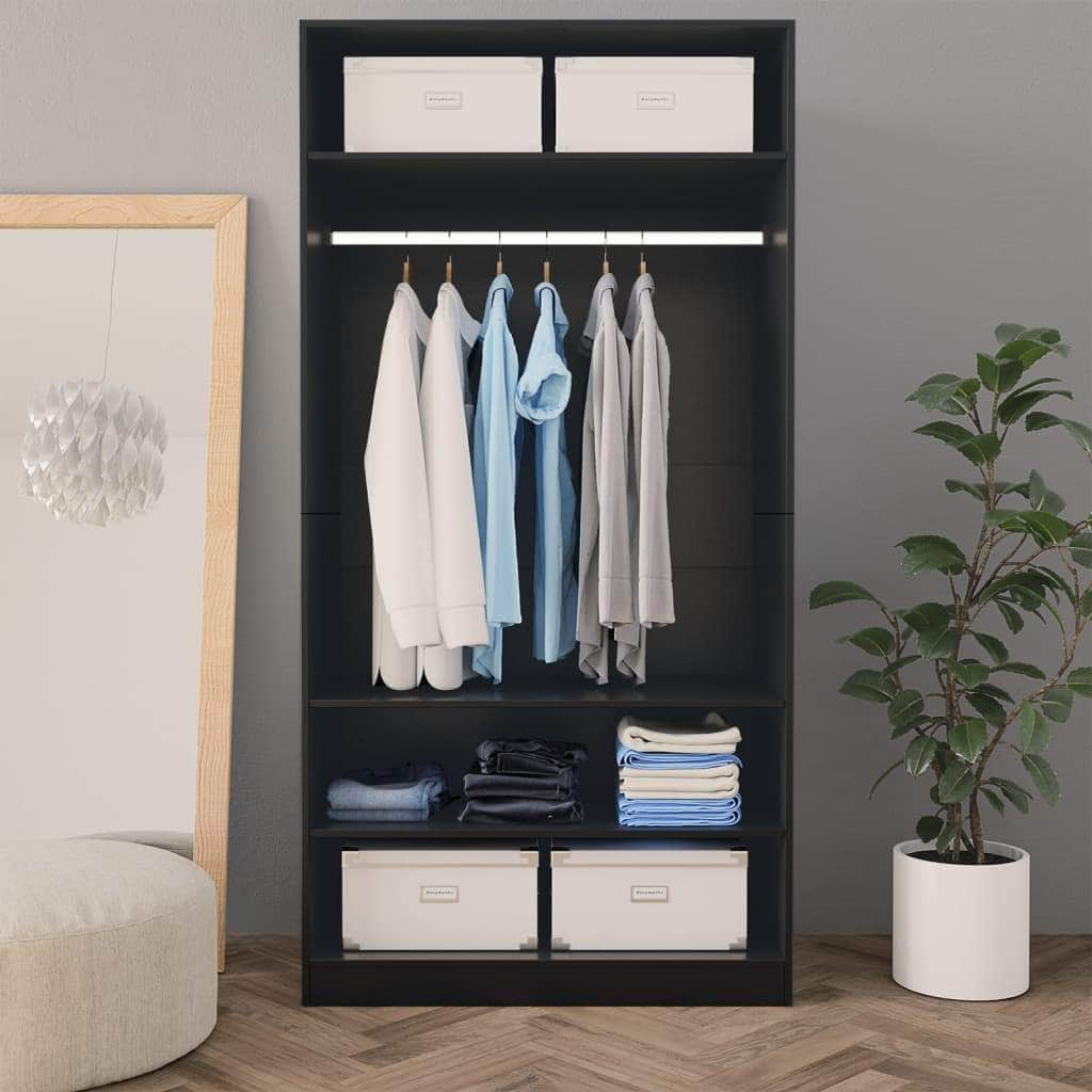 Wardrobe Black Chipboard