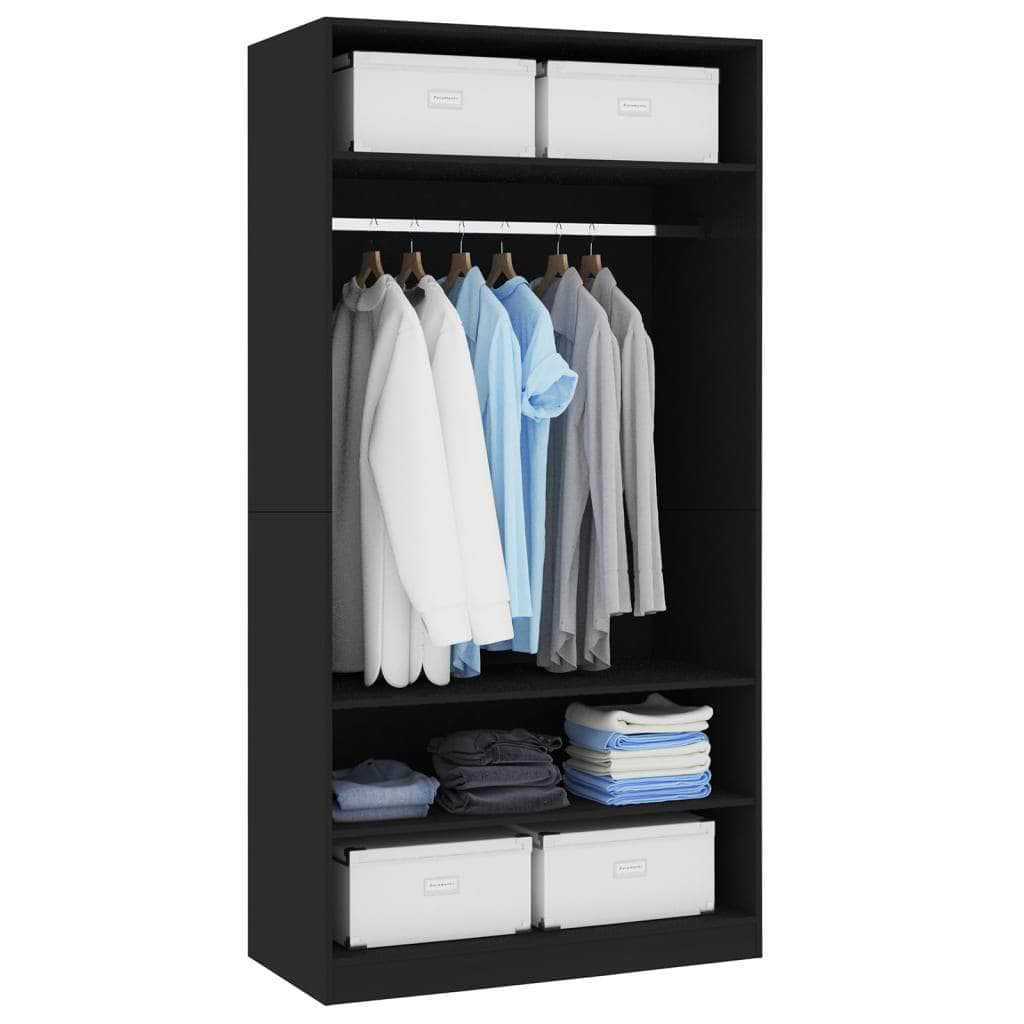 Wardrobe Black Chipboard