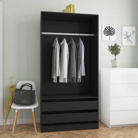 Wardrobe Black - Chipboard