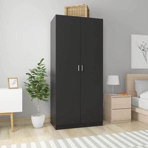 Wardrobe Black-Chipboard