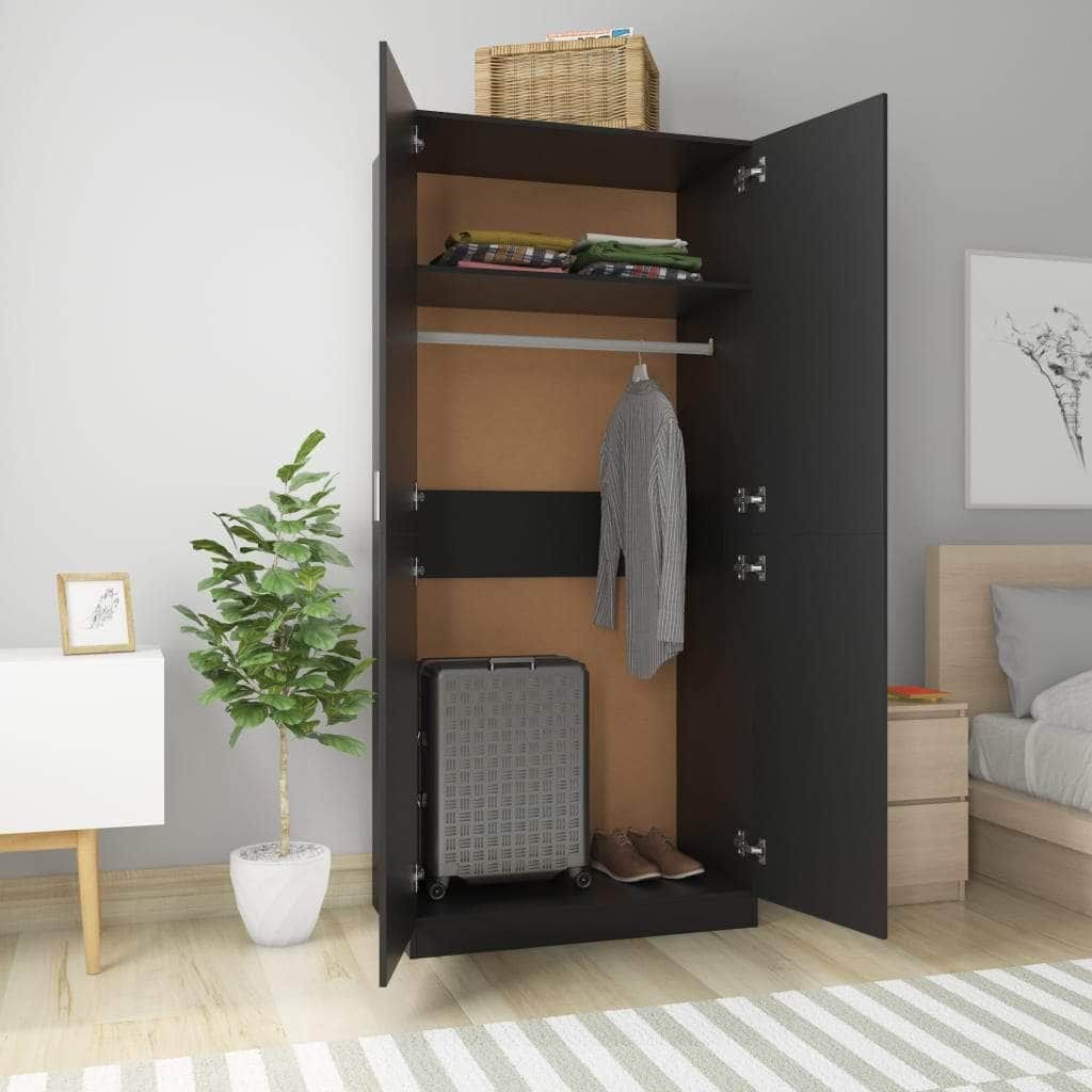 Wardrobe Black-Chipboard