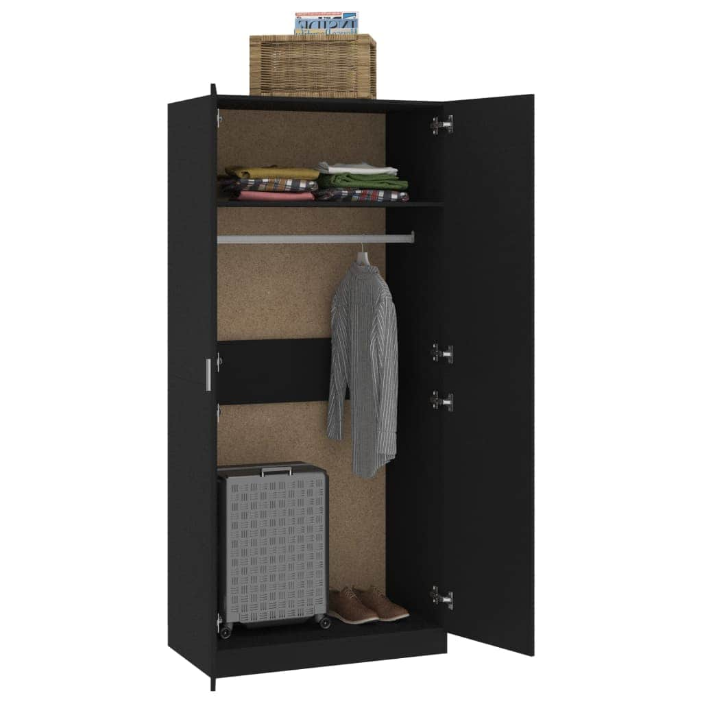 Wardrobe Black-Chipboard