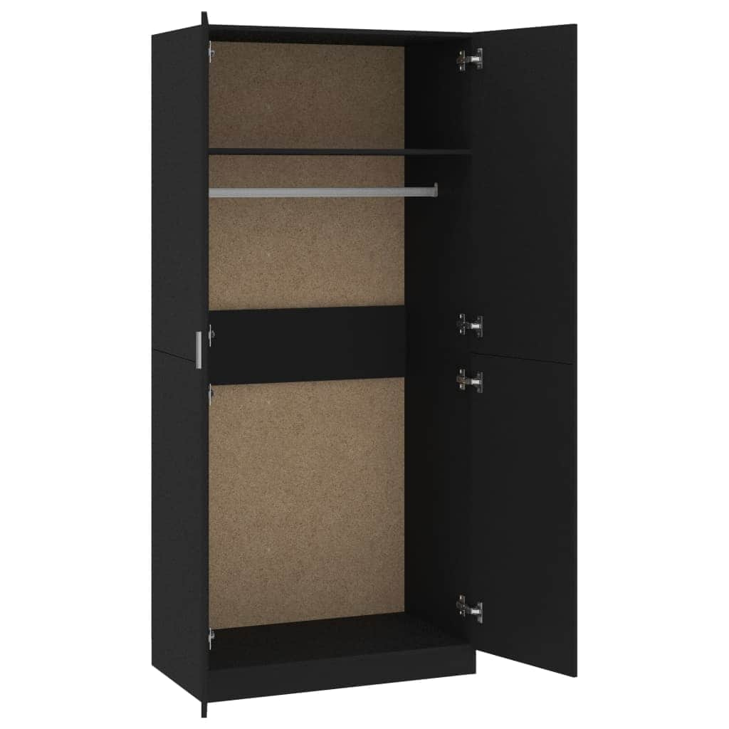 Wardrobe Black-Chipboard