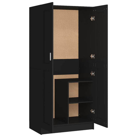 Wardrobe Black Engineered Wood