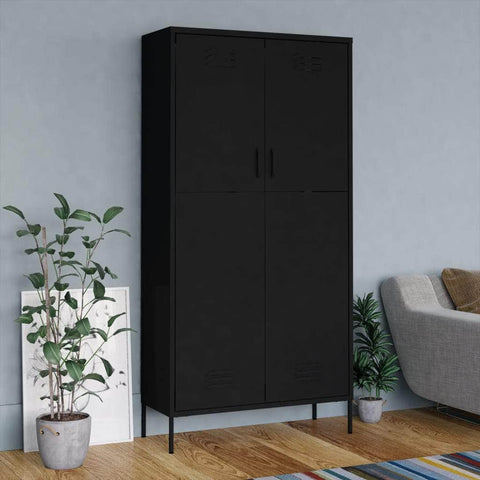 Wardrobe Black Steel