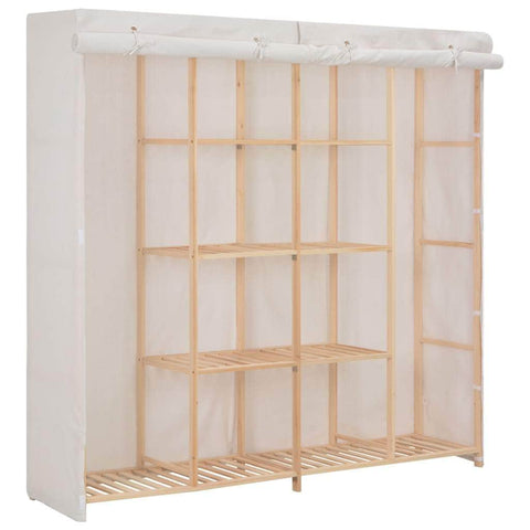 Wardrobe Clothes Storage White Fabric