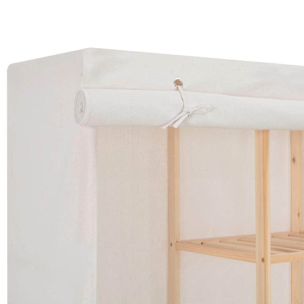 Wardrobe Clothes Storage White Fabric