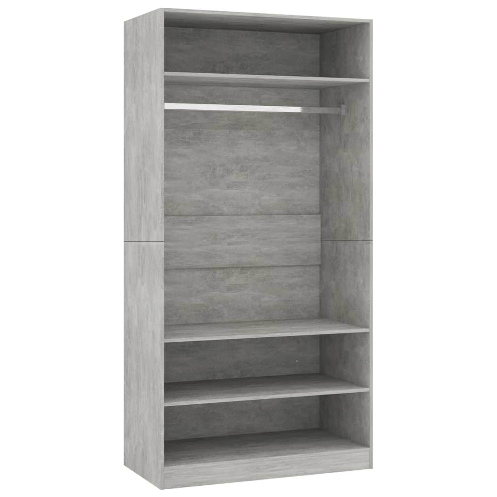 Wardrobe Concrete Grey Chipboard