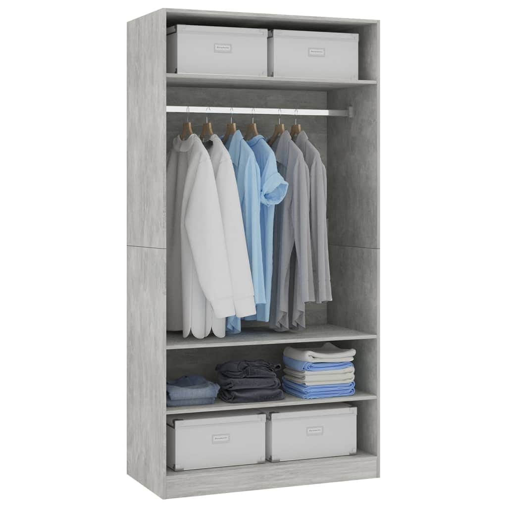 Wardrobe Concrete Grey Chipboard