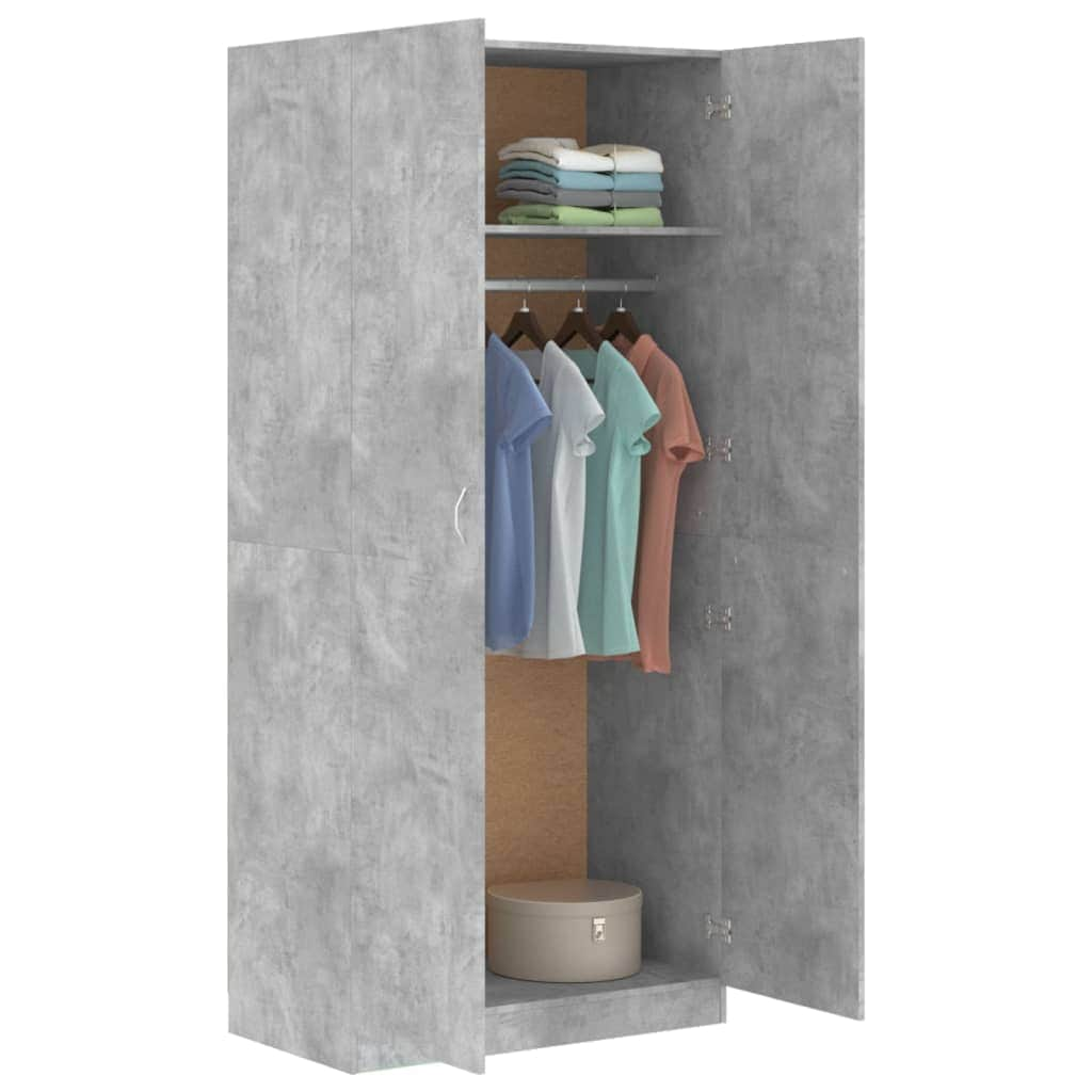 Wardrobe Concrete Grey  Chipboard