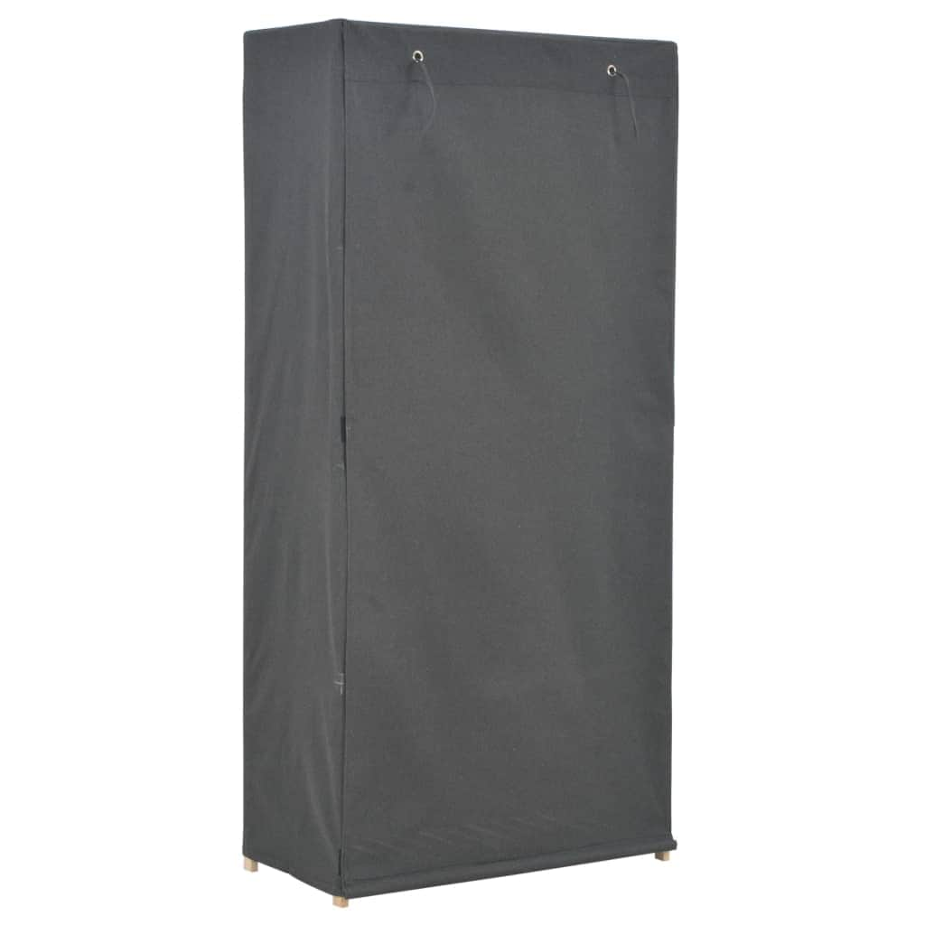 Wardrobe Grey Fabric Wood Frame