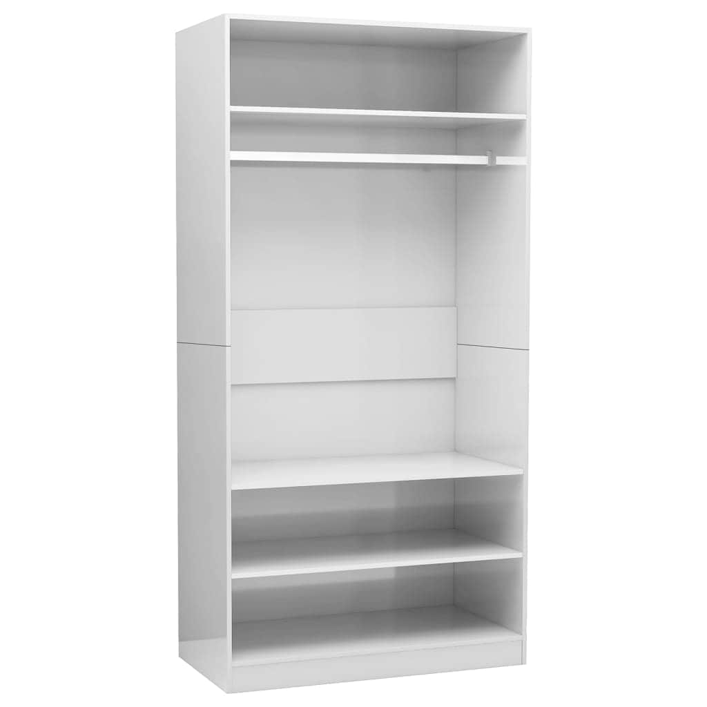 Wardrobe High Gloss White Chipboard