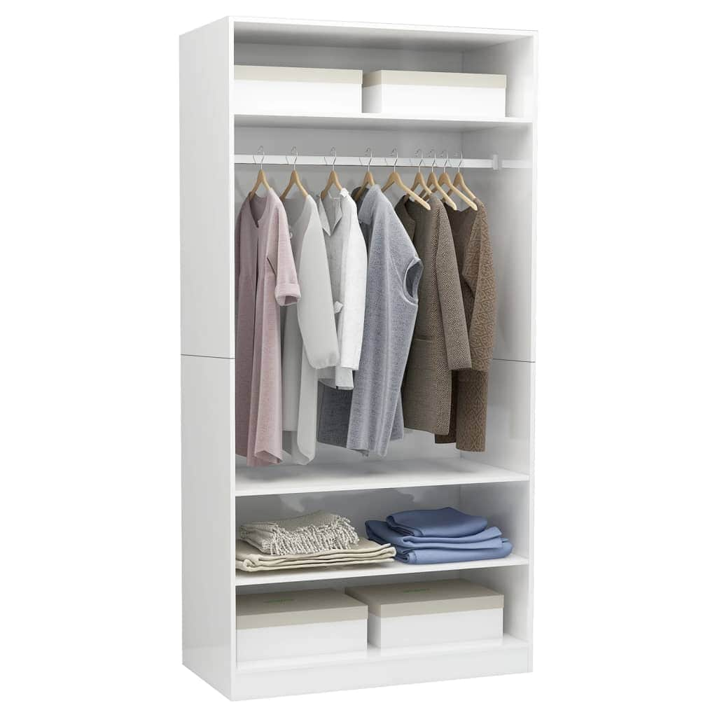 Wardrobe High Gloss White Chipboard