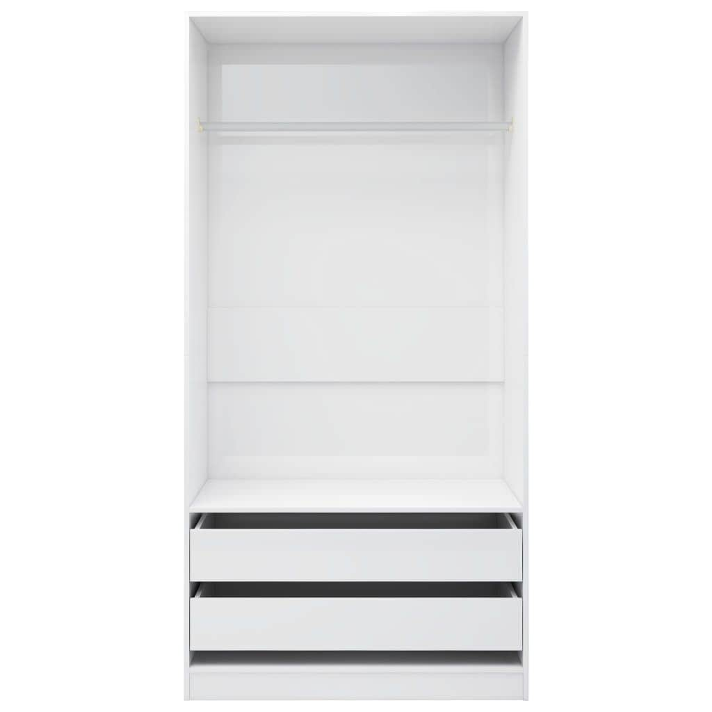 Wardrobe High Gloss White-Chipboard