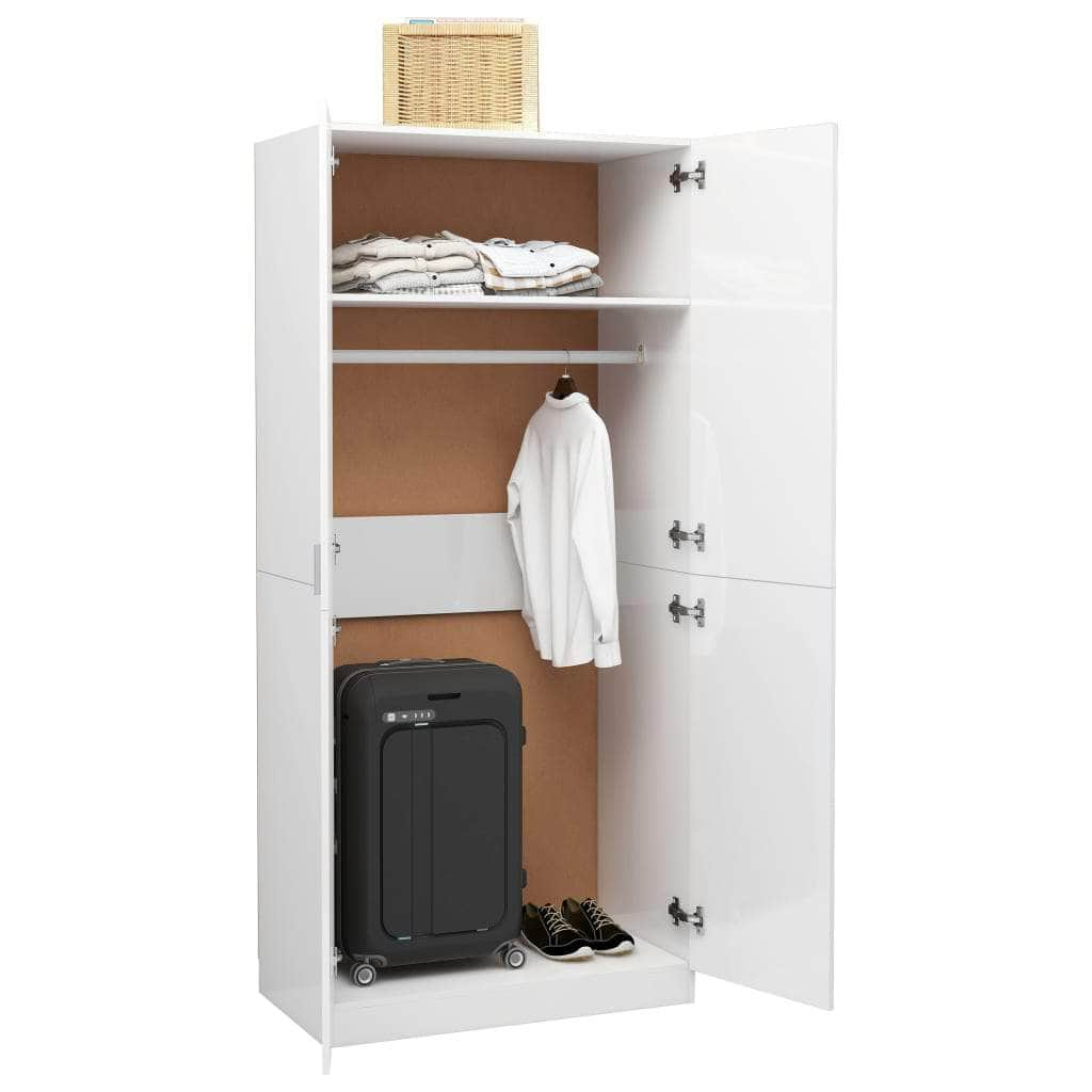 Wardrobe High Gloss White - Chipboard