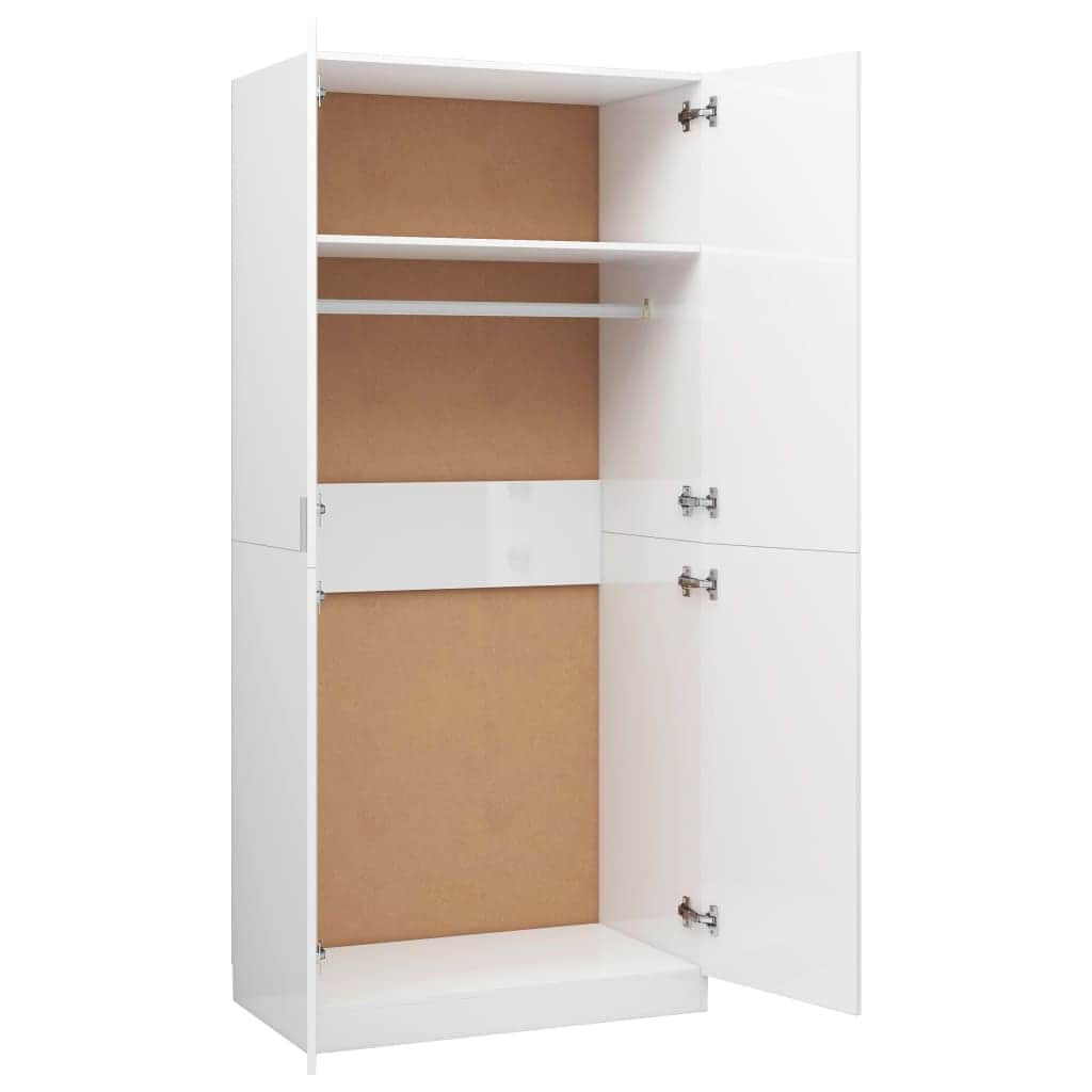 Wardrobe High Gloss White - Chipboard