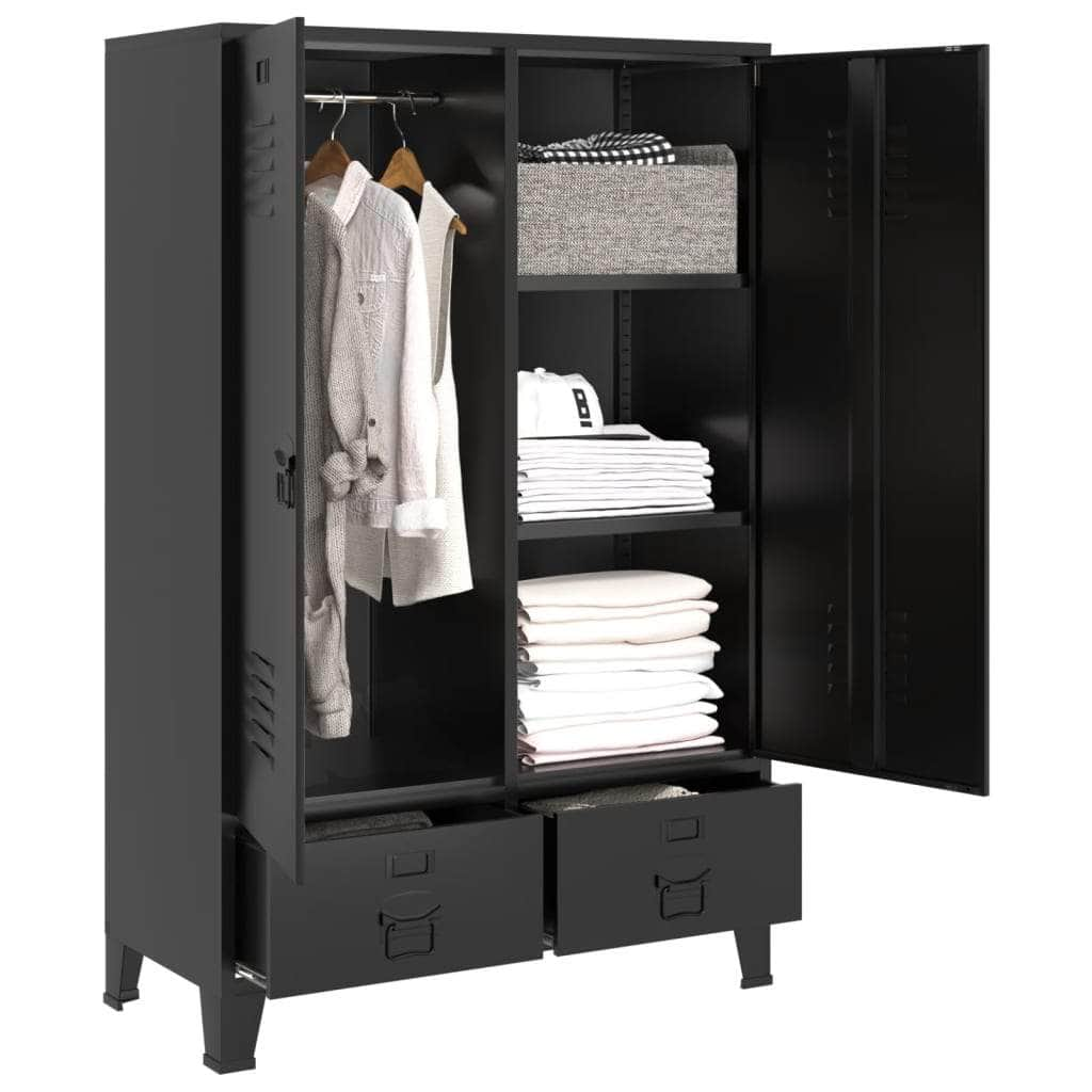 Wardrobe Industrial Black Steel