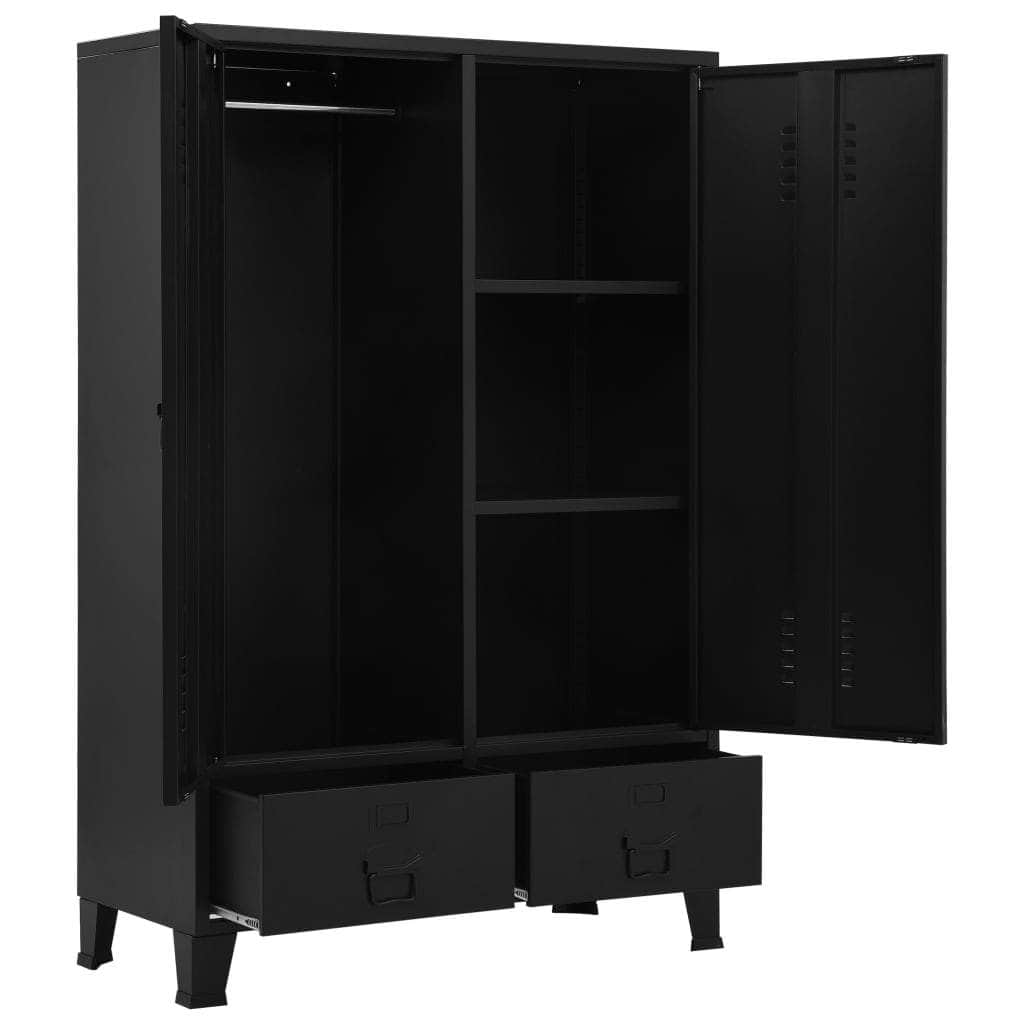 Wardrobe Industrial Black Steel