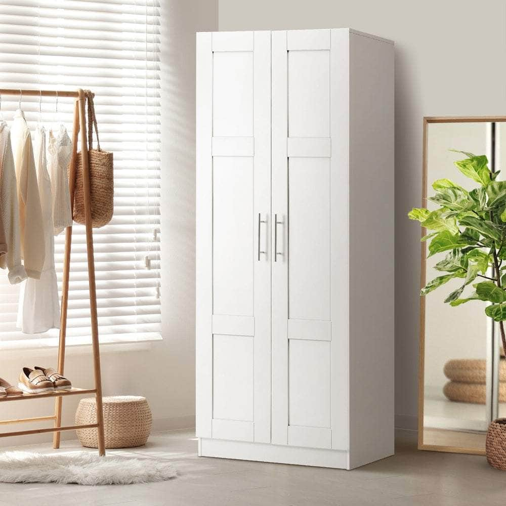 Wardrobe Large 2 Doors 4 Shelves White