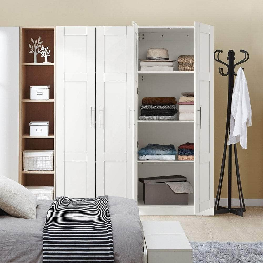 Wardrobe Large 2 Doors 4 Shelves White