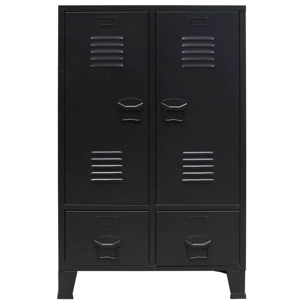 Wardrobe Metal Industrial Style Black