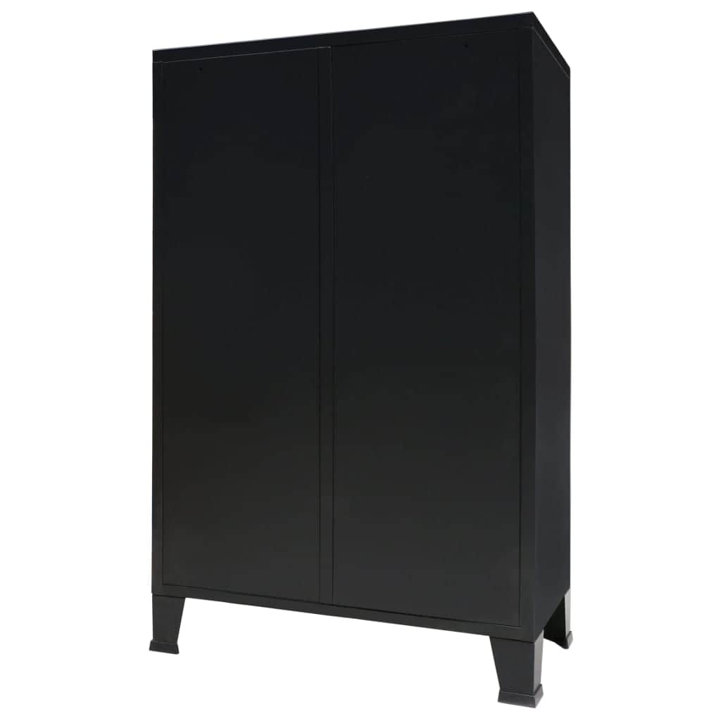 Wardrobe Metal Industrial Style Black