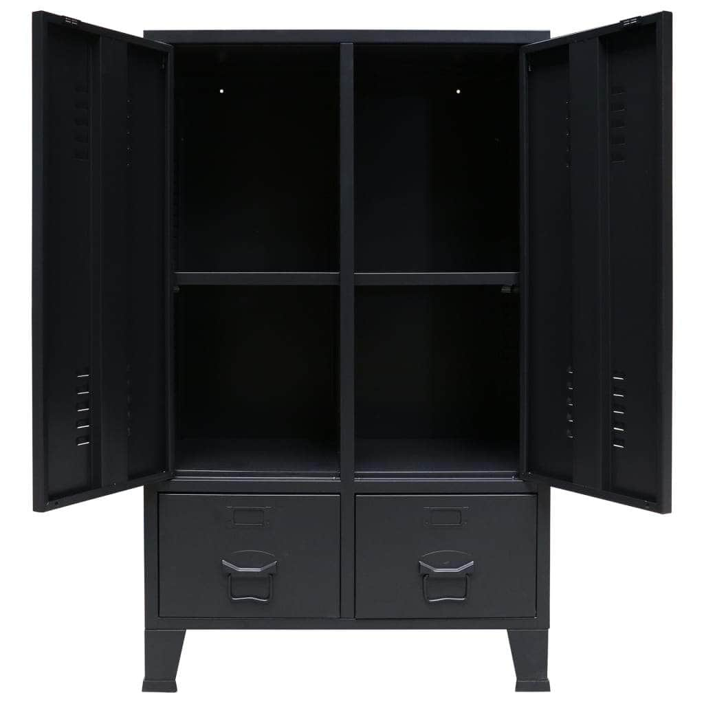 Wardrobe Metal Industrial Style Black