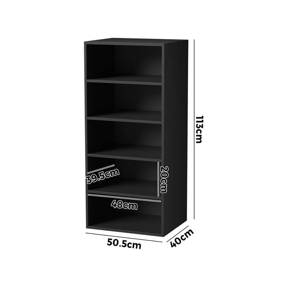 Wardrobe Shelf Unit 5 Shelves Black