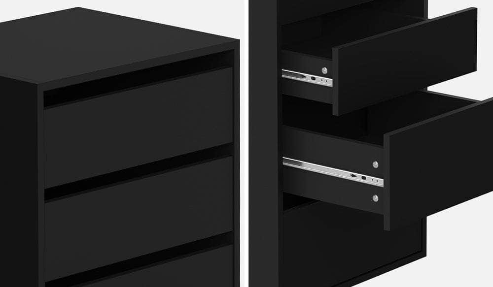 Wardrobe Shelf Unit 6 Chest of Drawers Black