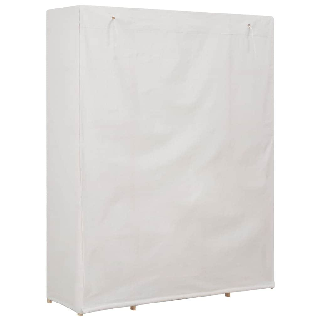 Wardrobe White Fabric Wood Frame