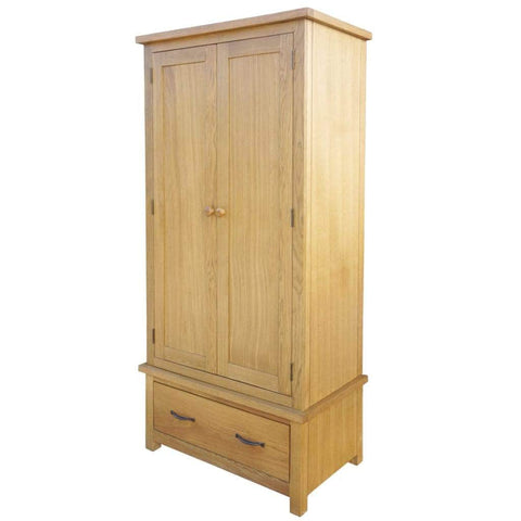 Wardrobe with 1 Drawer  Solid Oak Wood