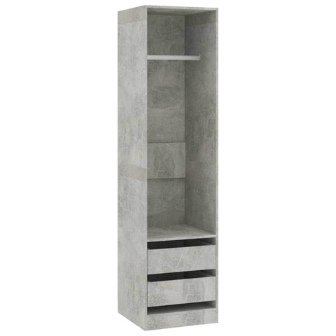 Wardrobe with Drawers Concrete Grey Chipboard