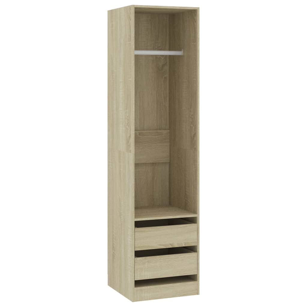 Wardrobe with Drawers Sonoma Oak Chipboard