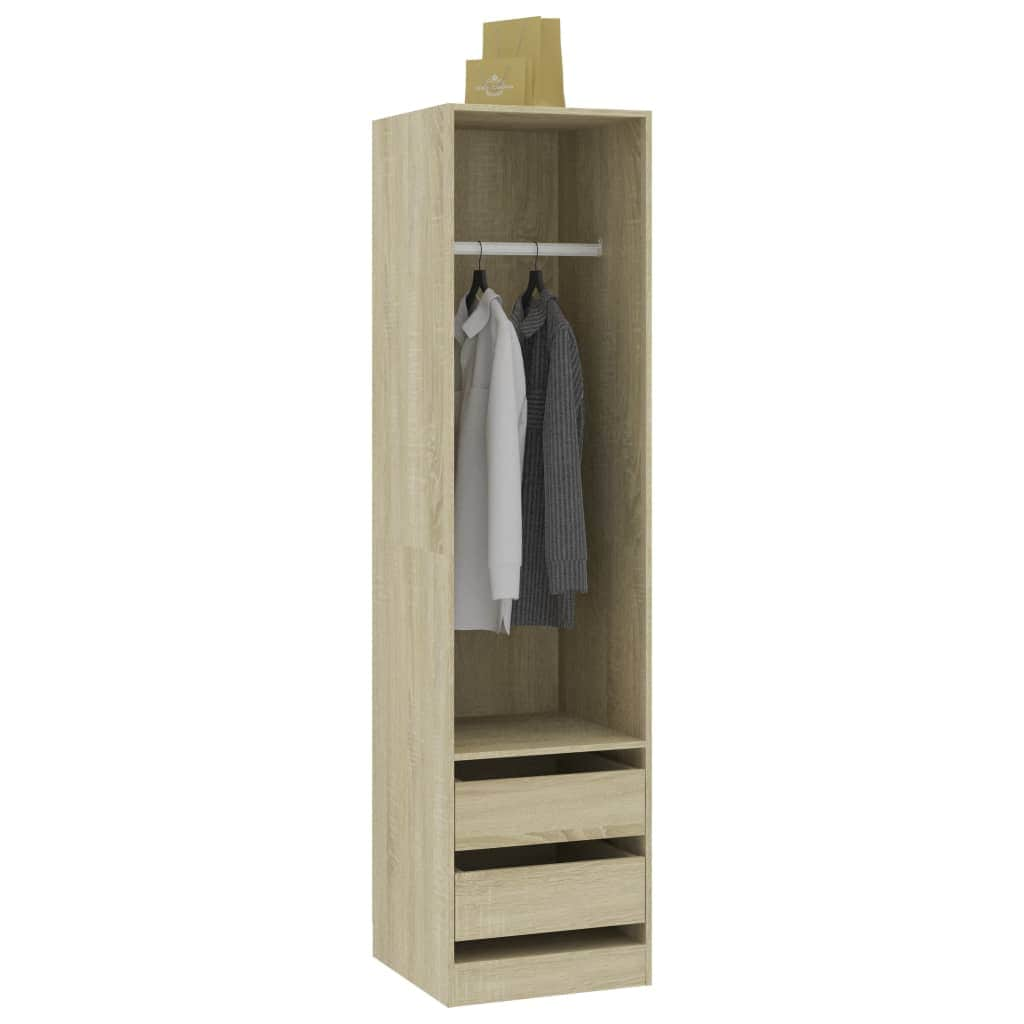 Wardrobe with Drawers Sonoma Oak Chipboard