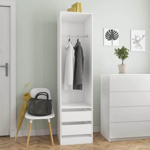 Wardrobe with Drawers White  Chipboard