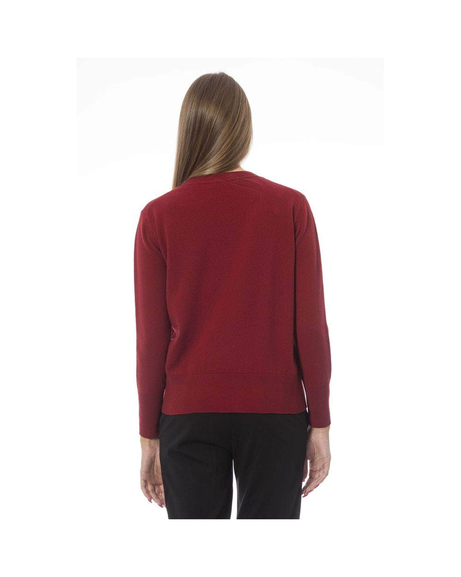 Warm Beige/Blue/Red Elegance Baldinini Trend Women'S Wool Sweater