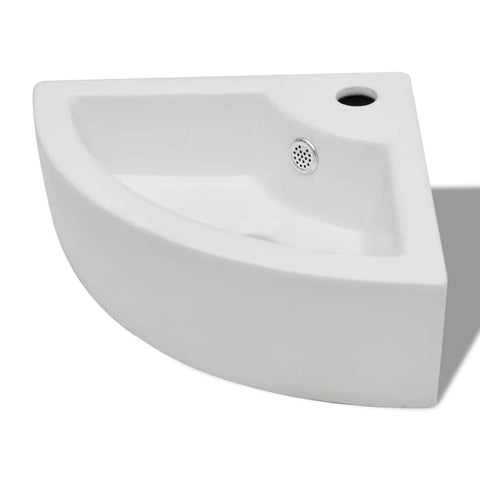 Wash Basin with Overflow White