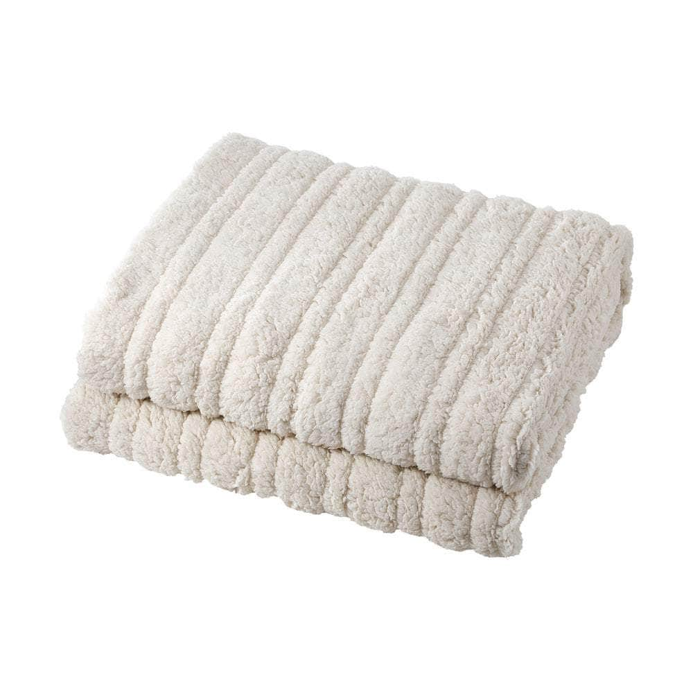 Washable Electric Heated Throw Rug Flannel Fleece Sherpa Black