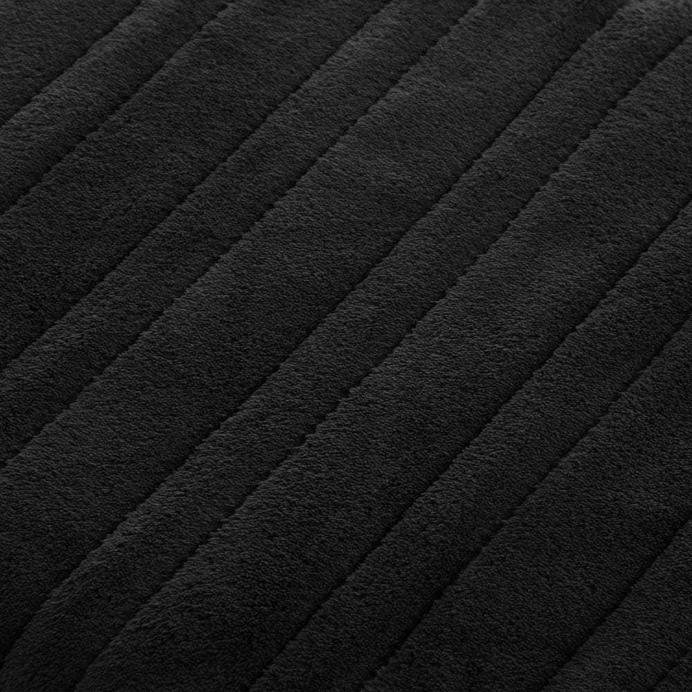 Washable Electric Heated Throw Rug Flannel Fleece Sherpa Black