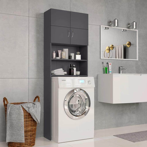 Washing Machine Cabinet Grey Chipboard