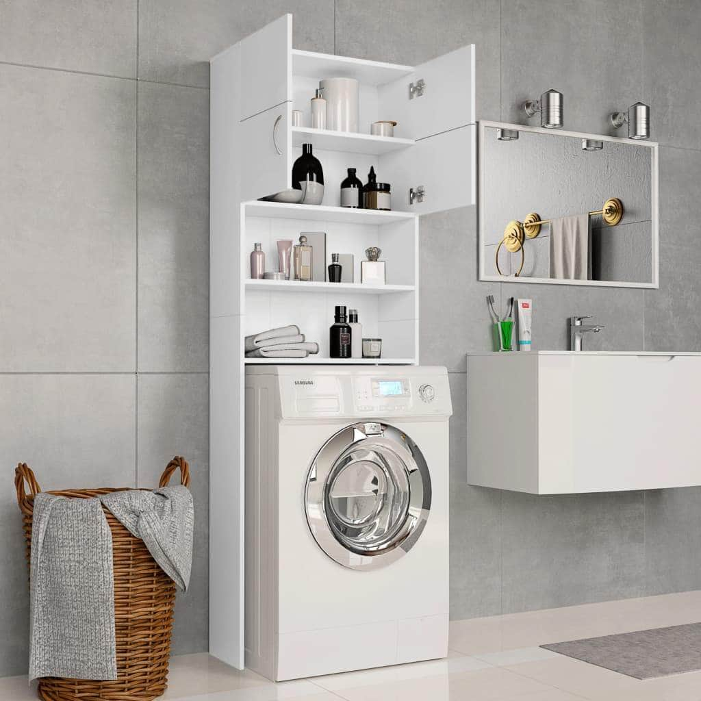 Washing Machine Cabinet White Chipboard