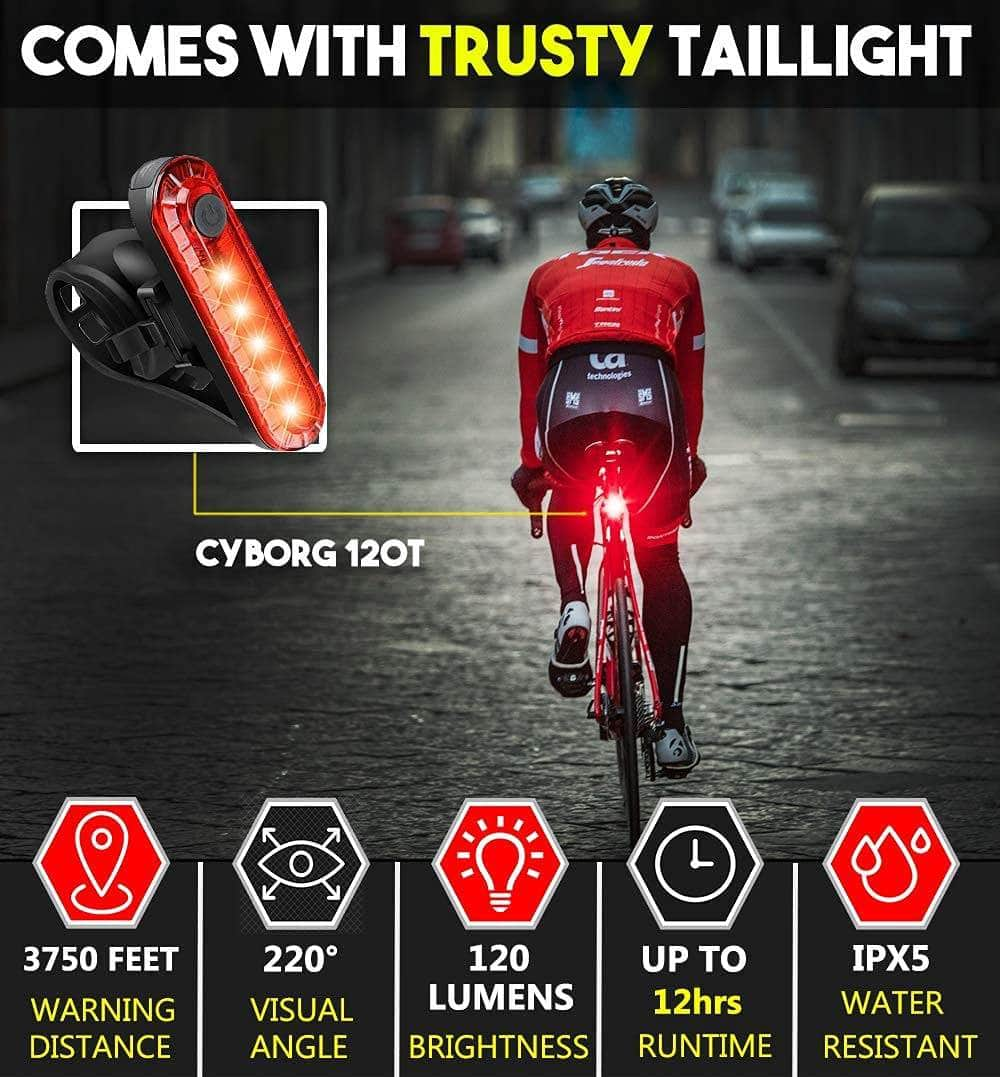 Waterproof Rechargeable LED Bike Lights Set